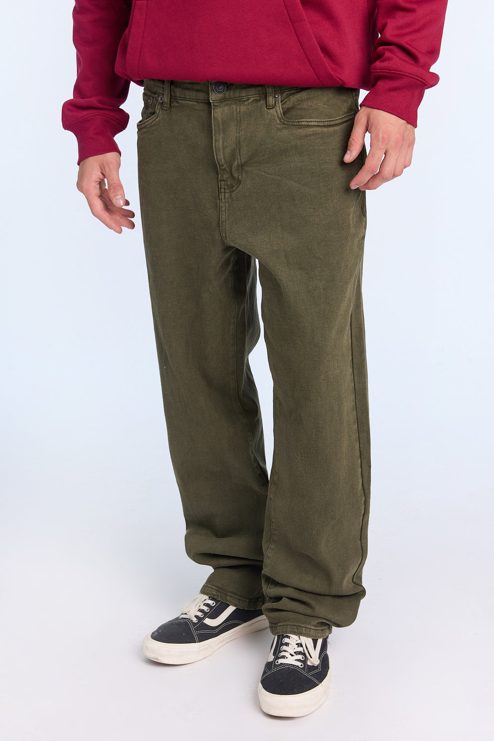 Jean coupe ample vert foncé homme Jean coupe ample vert foncé homme