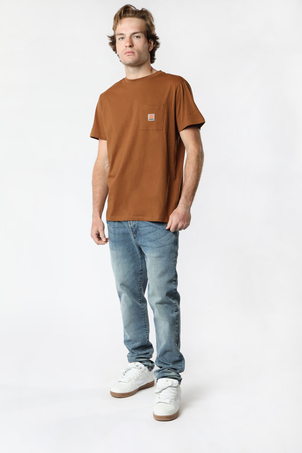 T-Shirt Avec Poche Amnesia Homme Brun moyen