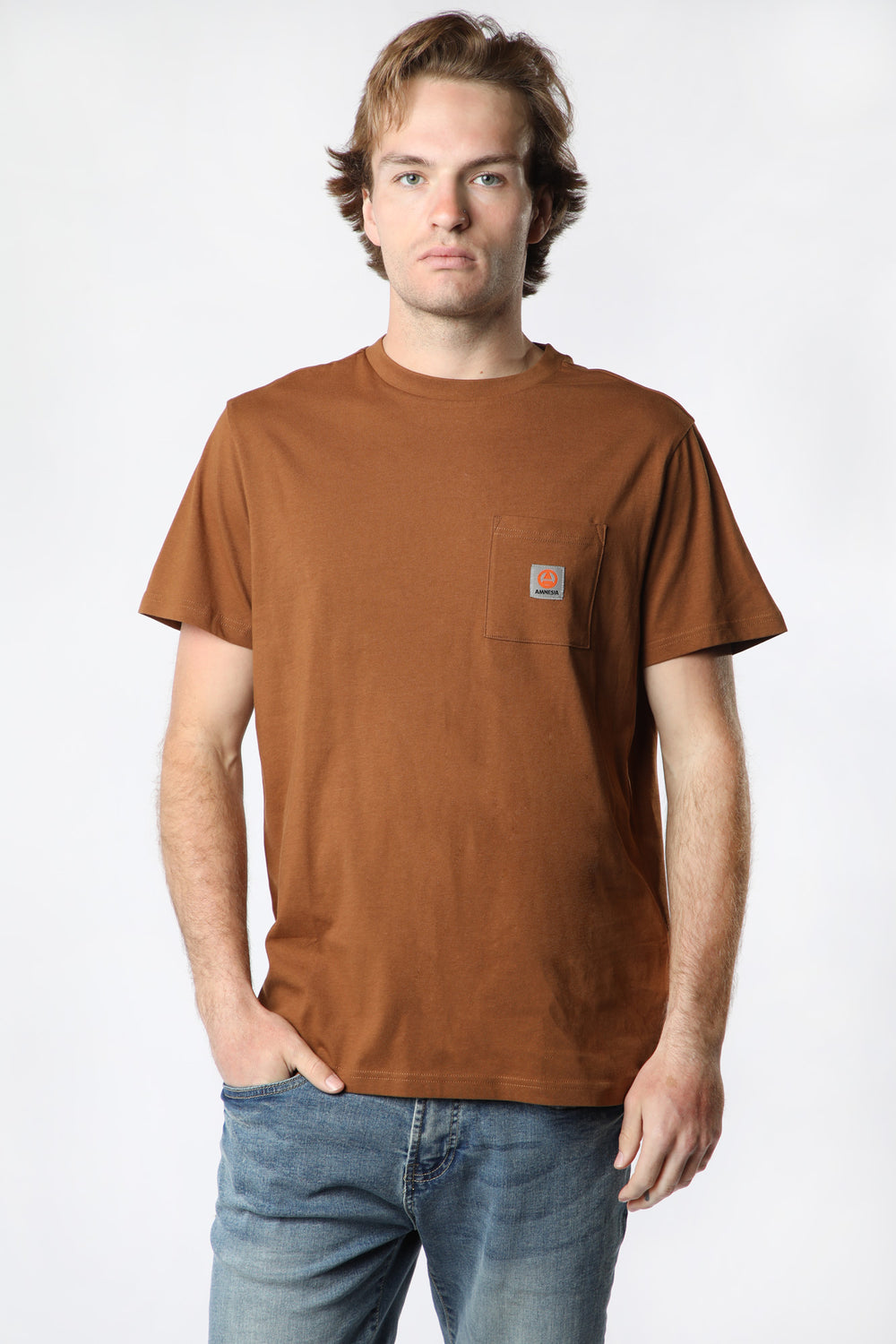 T-Shirt Avec Poche Amnesia Homme Brun moyen