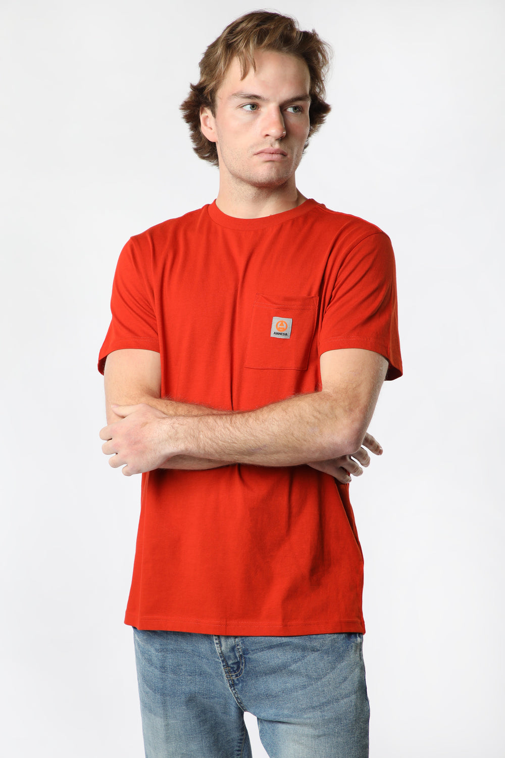 T-Shirt Avec Poche Amnesia Homme Orange fonce