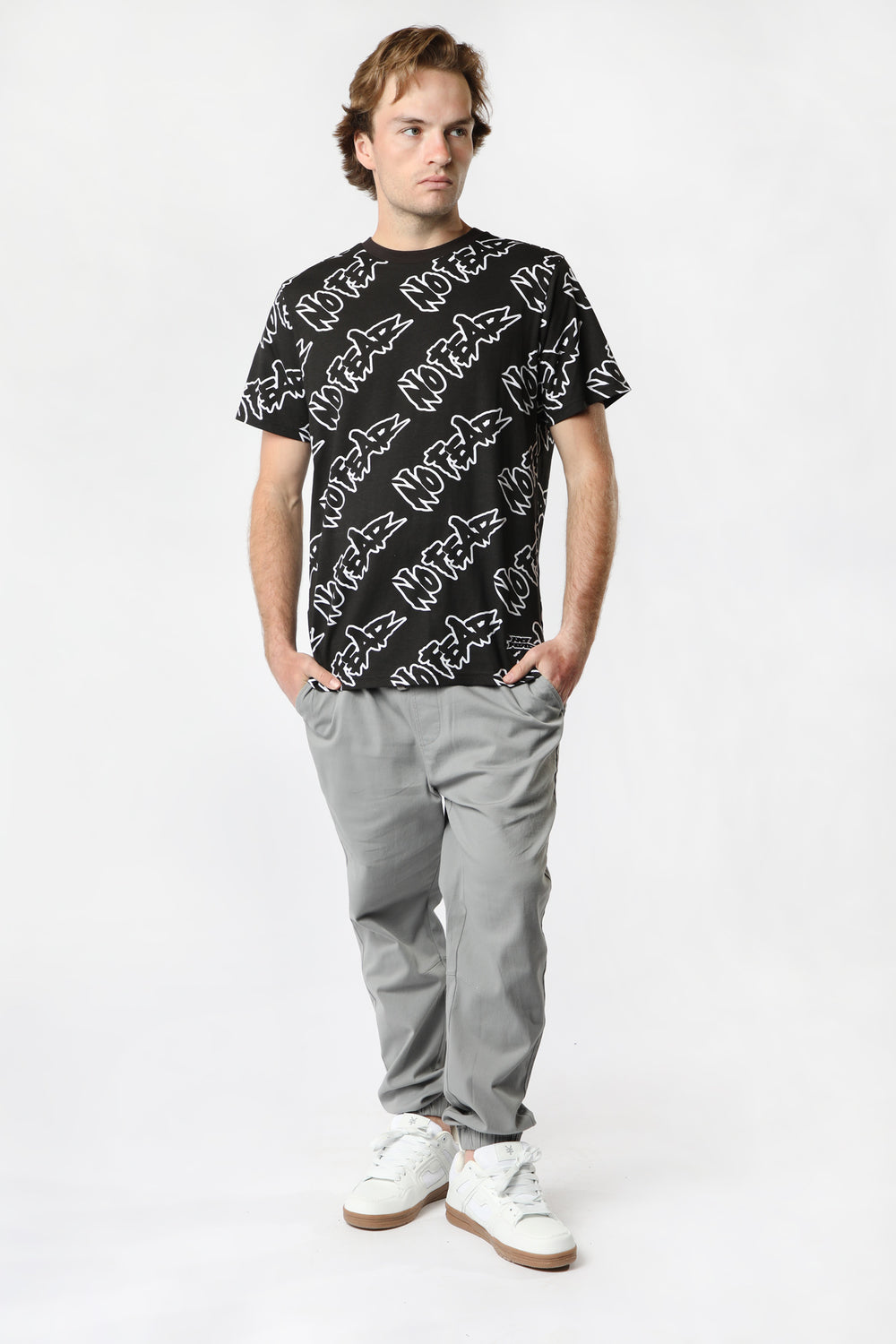 T-Shirt Motif Logo No Fear Homme Noir