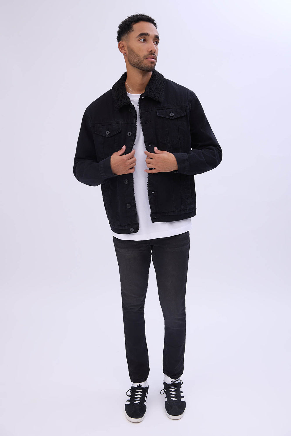 Veste en denim doublée en sherpa West49 homme Veste en denim doublée en sherpa West49 homme