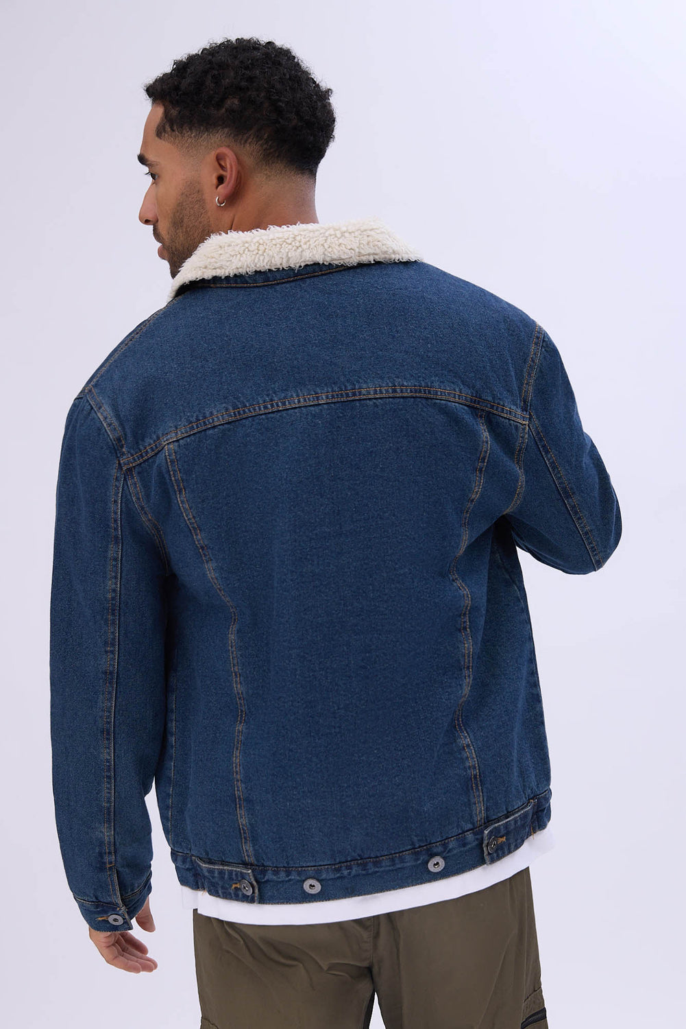 West49 Mens Sherpa Lined Denim Jacket West49 Mens Sherpa Lined Denim Jacket