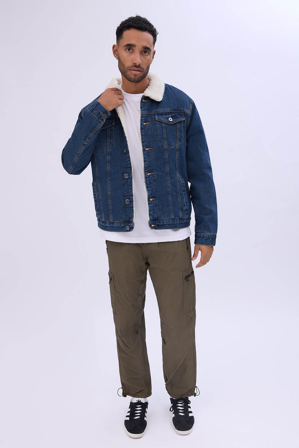 Veste en denim doublée en sherpa West49 homme Veste en denim doublée en sherpa West49 homme