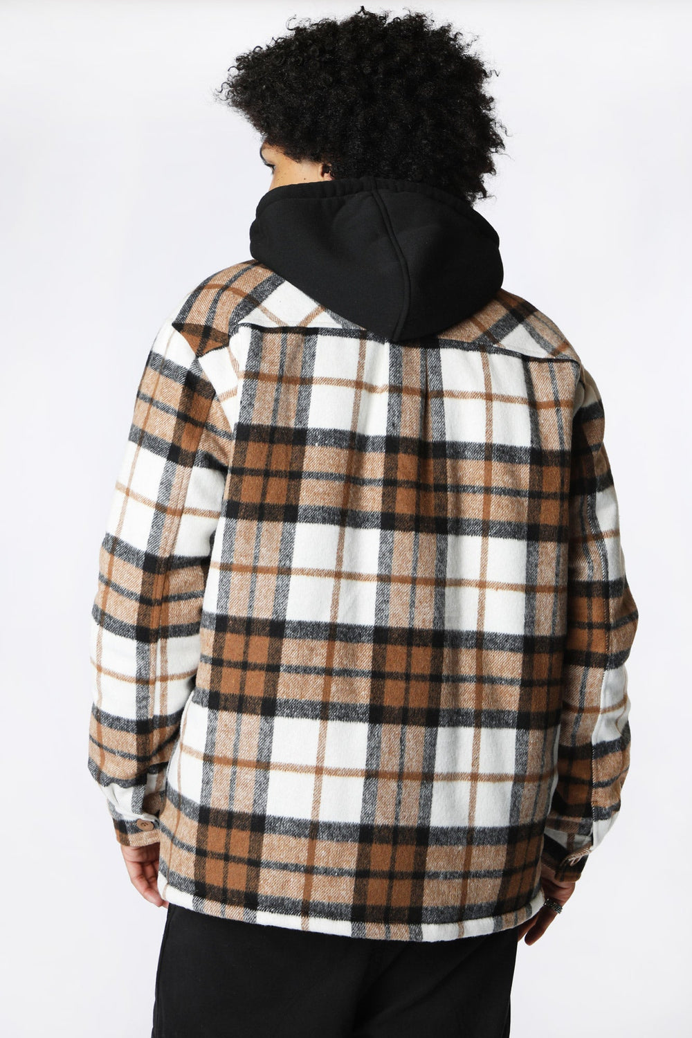 West49 Mens Lined Flannel Shacket Brown