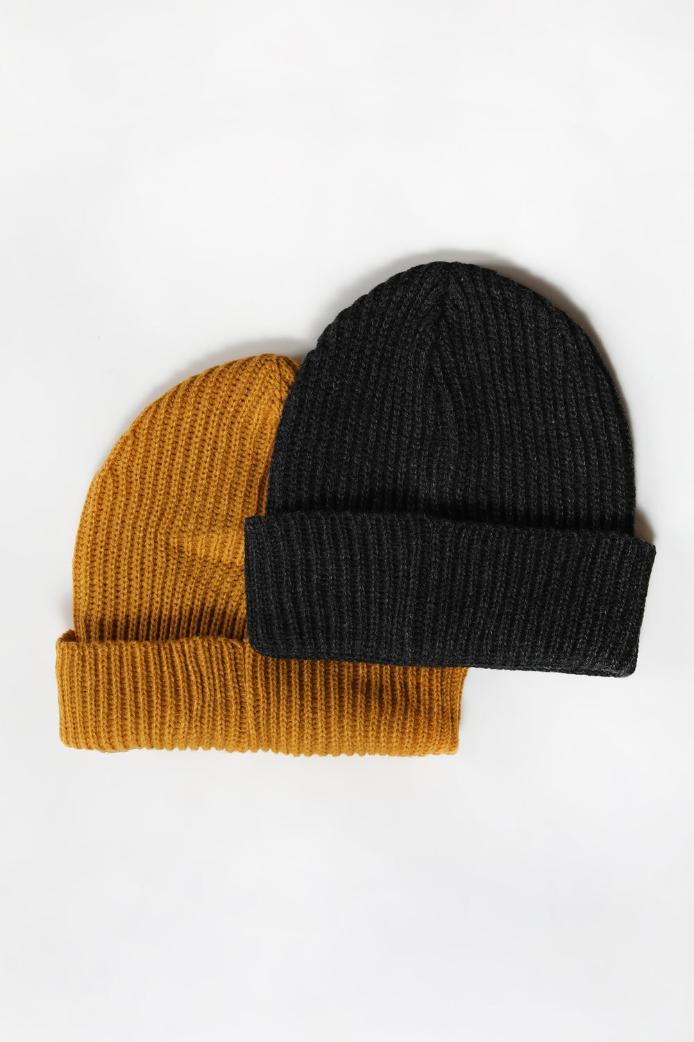 2 Tuques Couleur Unie Amnesia Homme Moutarde