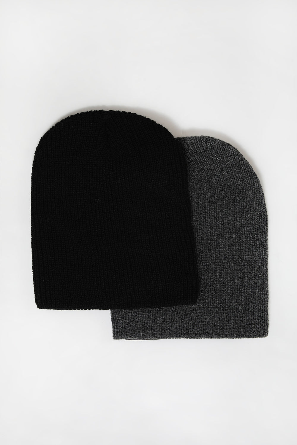 Zoo York Mens Slouch Beanie 2-Pack Charcoal