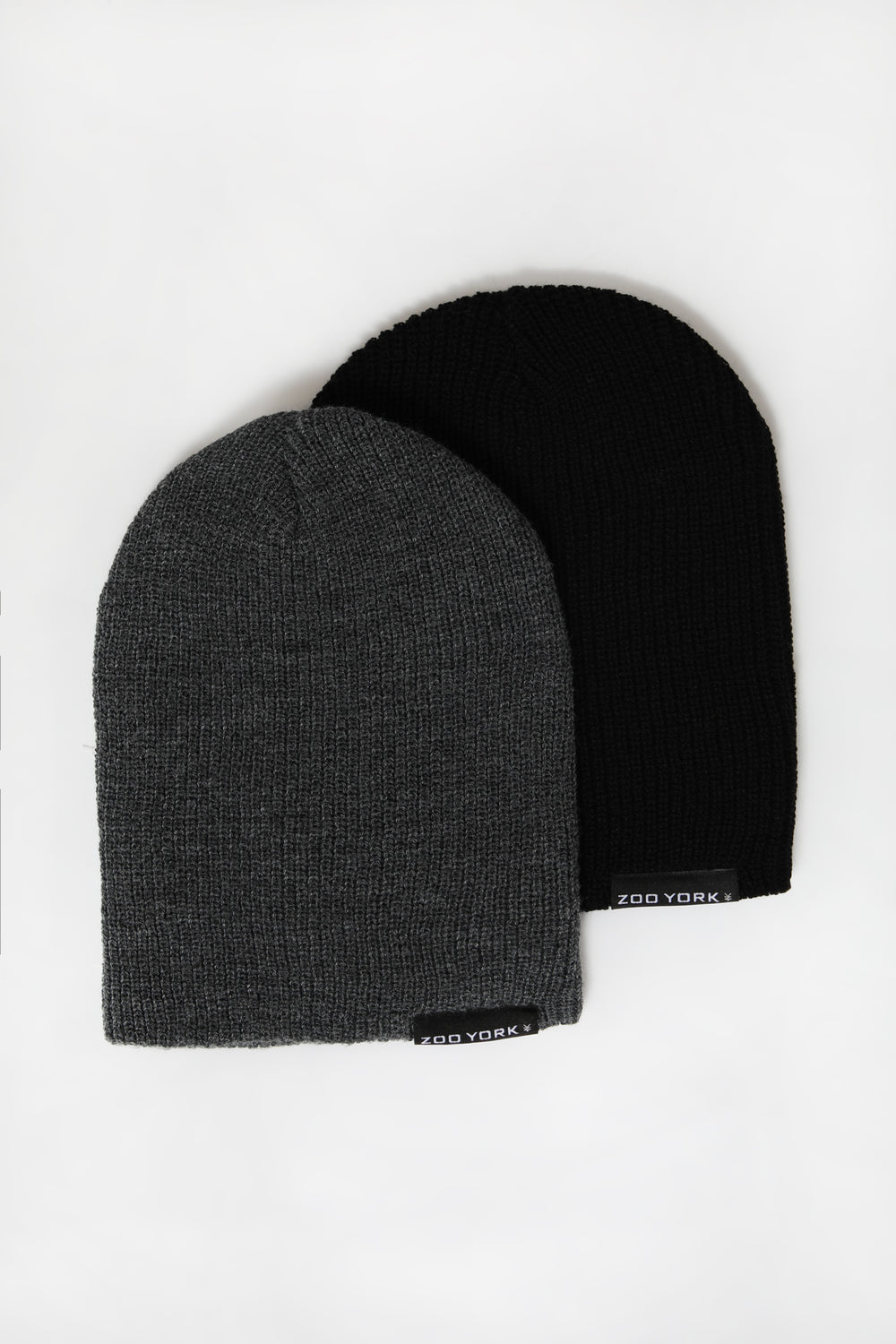 2 Tuques Style Slouchy Zoo York Homme Gris Noir