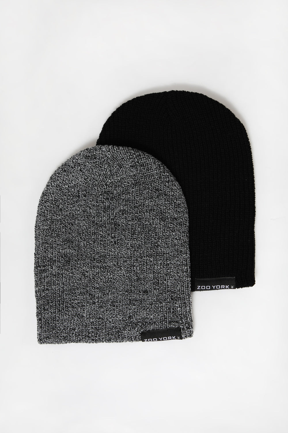 2 Tuques Style Slouchy Zoo York Homme Noir et blanc