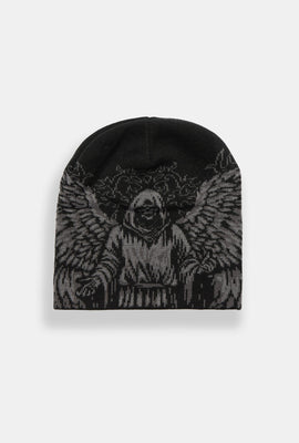 Winged Grim Reaper Jacquard Beanie