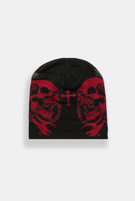 Chained Skulls Jacquard Knit Beanie