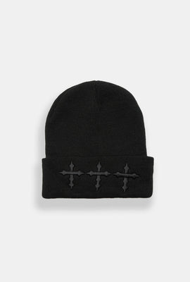 Triple Cross Embroidered Beanie