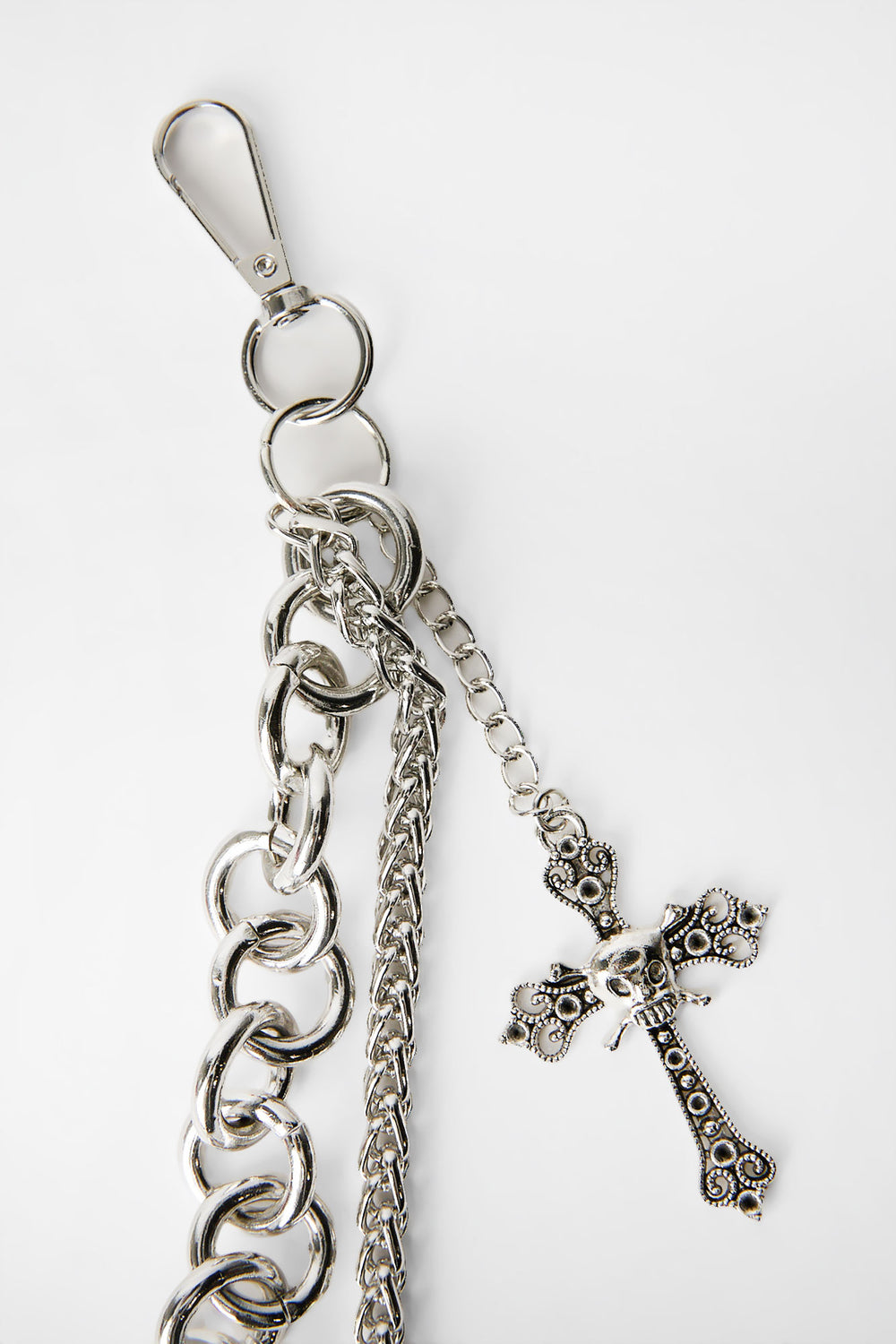 Arsenic Skull Cross Charm Double Layer Wallet Chain Arsenic Skull Cross Charm Double Layer Wallet Chain