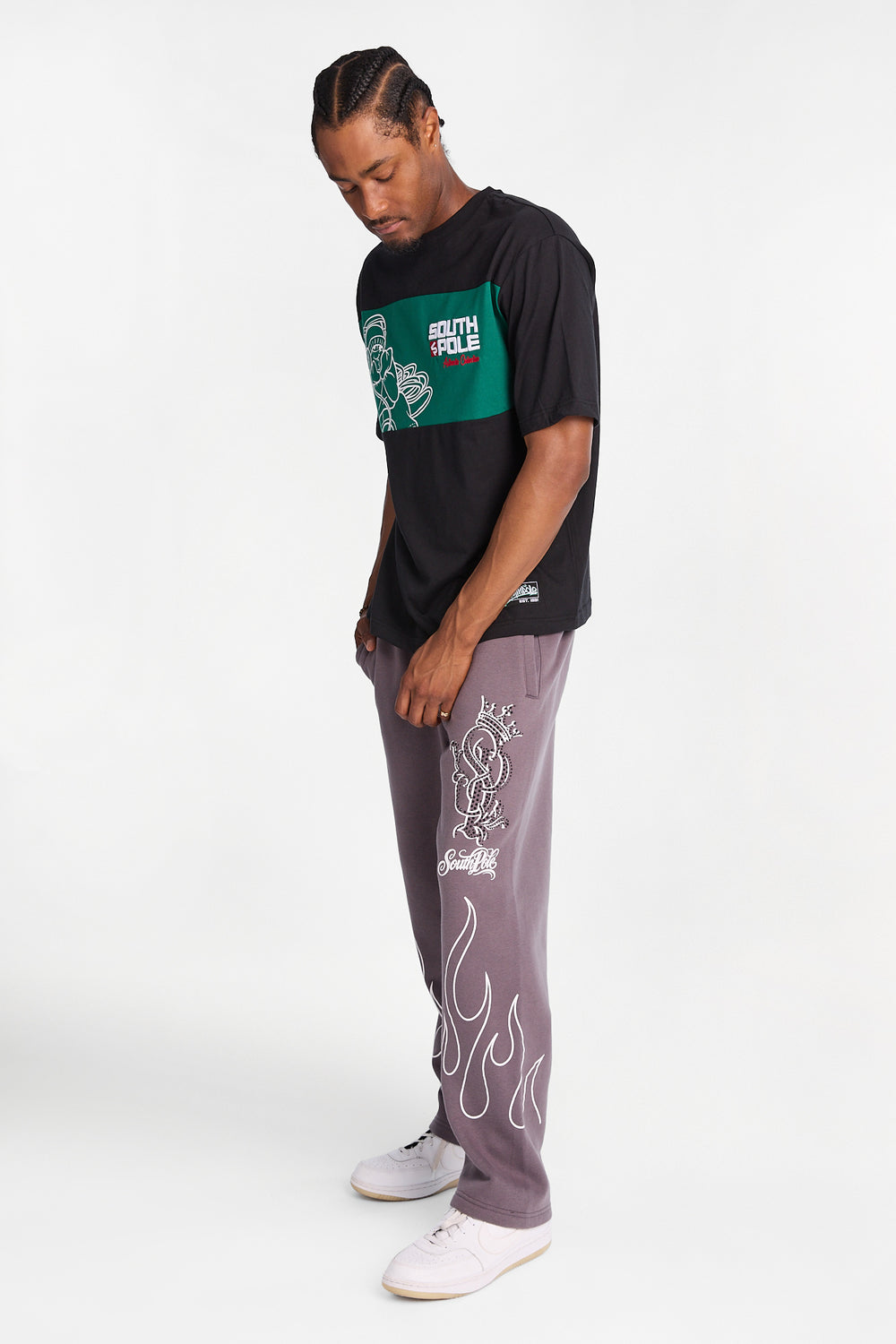 Southpole Rhinestones & Flames Sweatpants Southpole Rhinestones & Flames Sweatpants