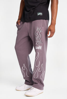 Pantalon en molleton Southpole imprimé flammes et strass