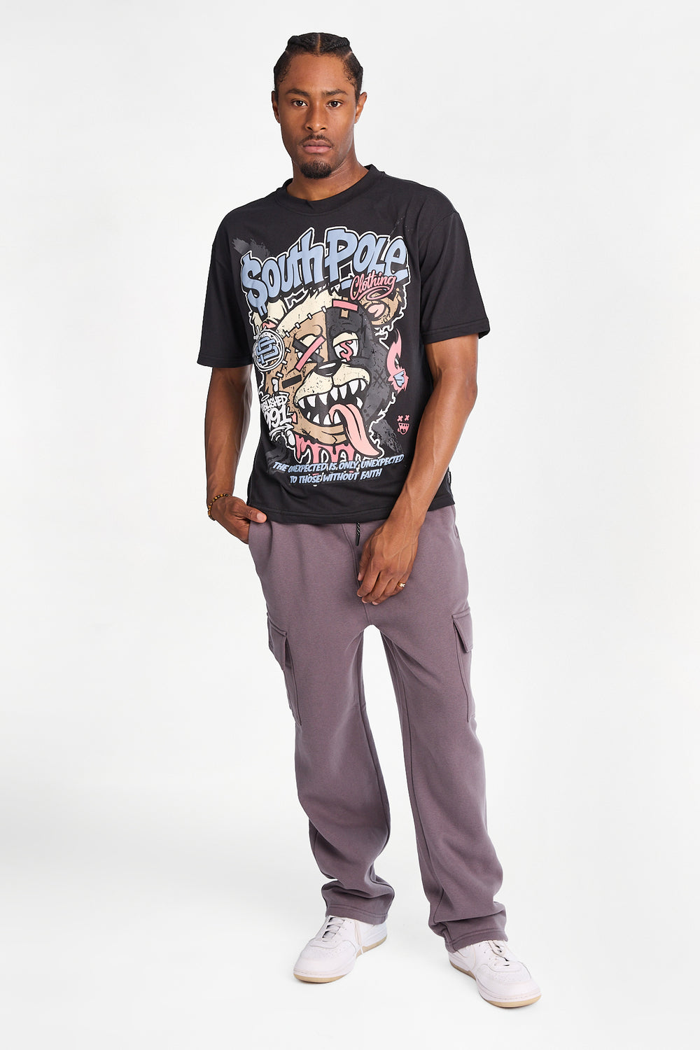 Pantalon cargo en molleton Southpole Pantalon cargo en molleton Southpole