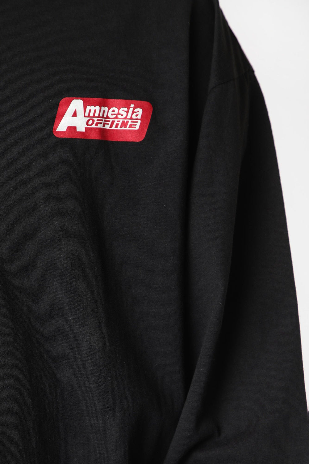 Amnesia Mens Graphic Long Sleeve Top Black