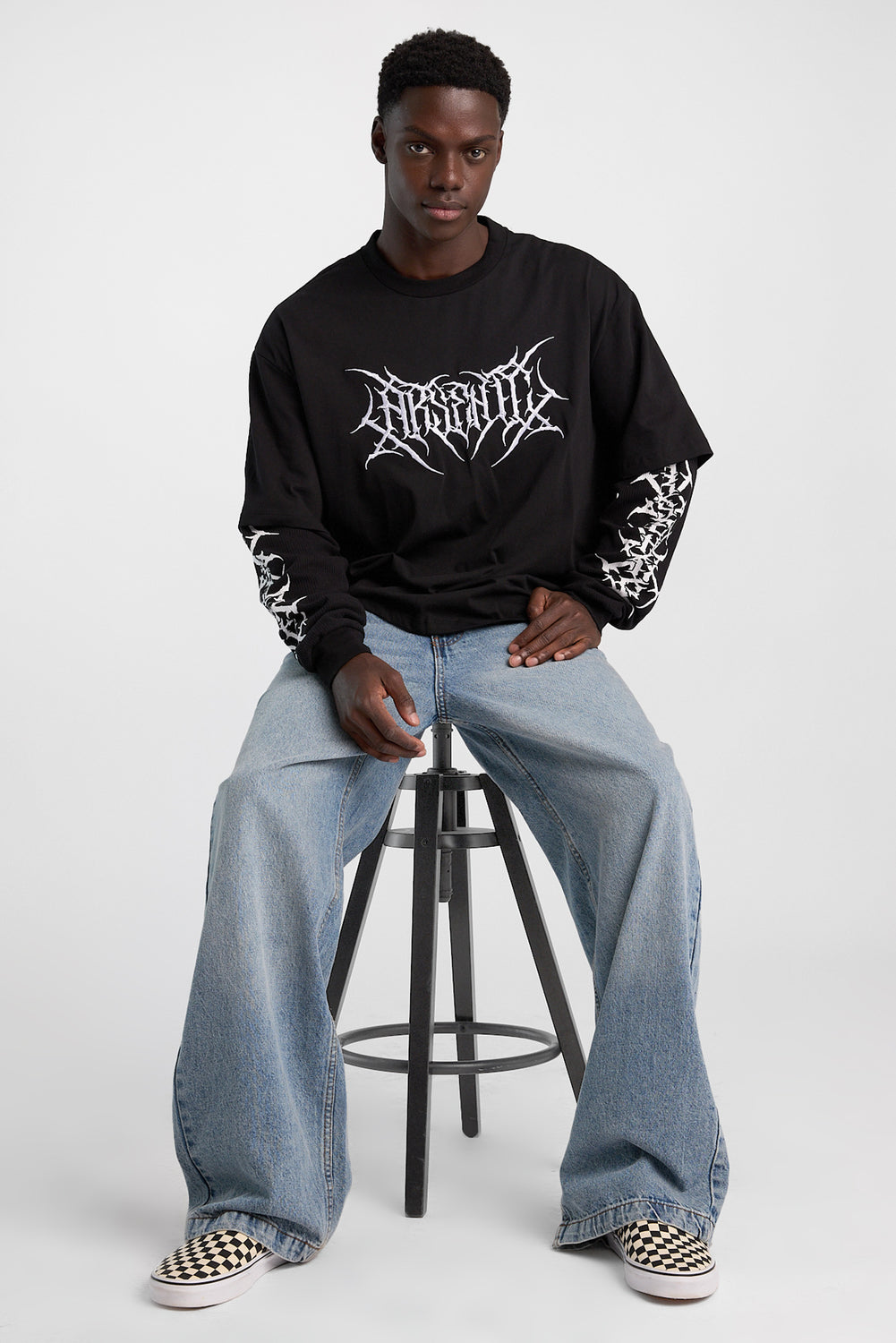 T-shirt superposé à manches longues à logo Arsenic T-shirt superposé à manches longues à logo Arsenic