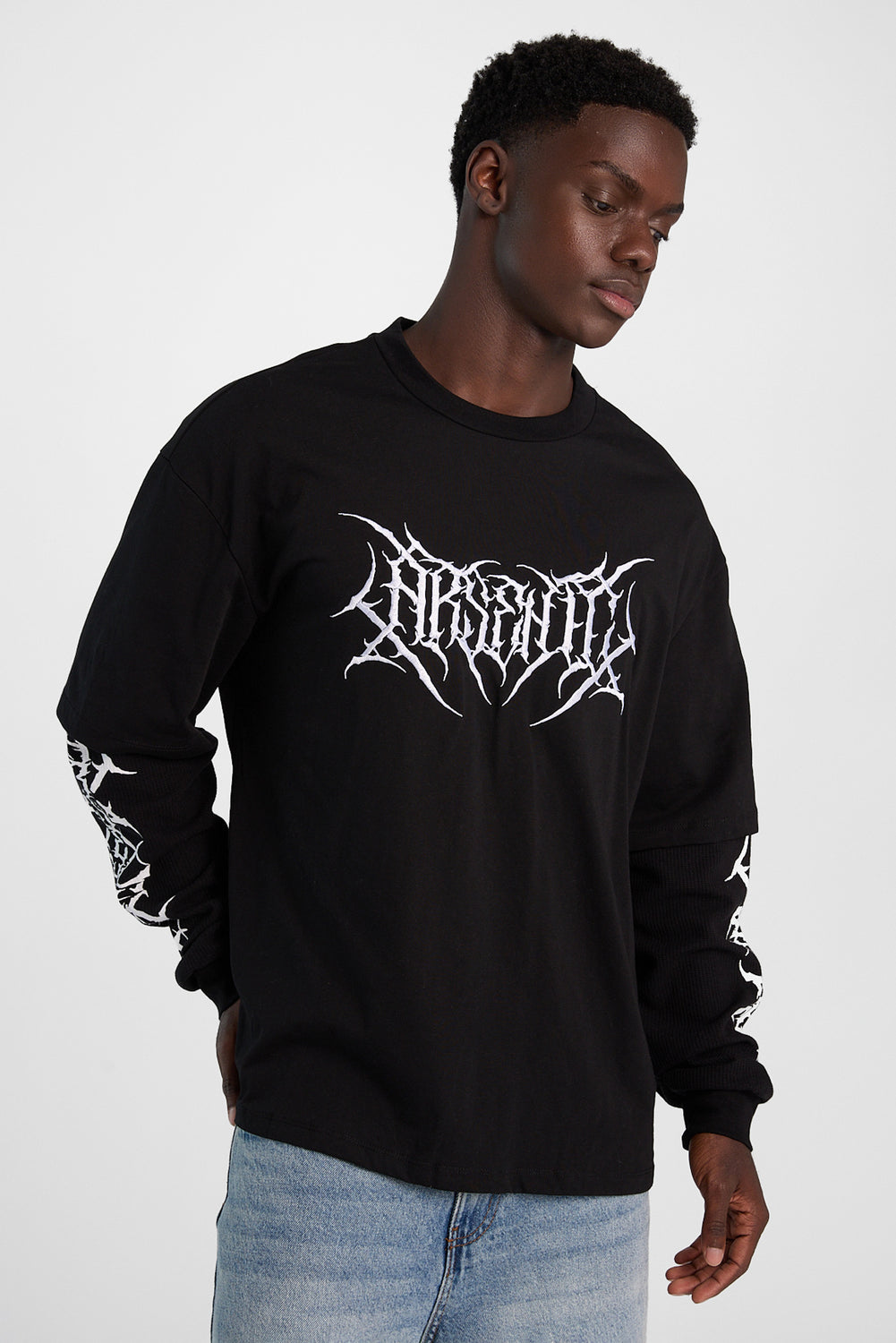 T-shirt superposé à manches longues à logo Arsenic T-shirt superposé à manches longues à logo Arsenic
