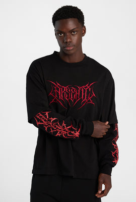 T-shirt superposé à manches longues à logo Arsenic