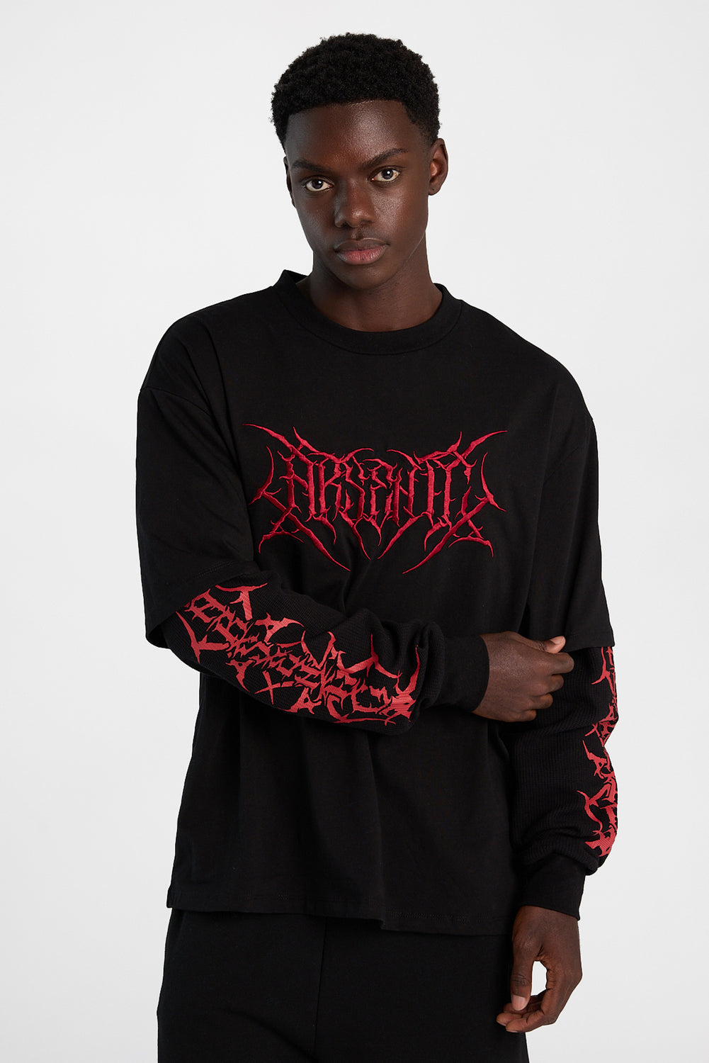 T-shirt superposé à manches longues à logo Arsenic T-shirt superposé à manches longues à logo Arsenic