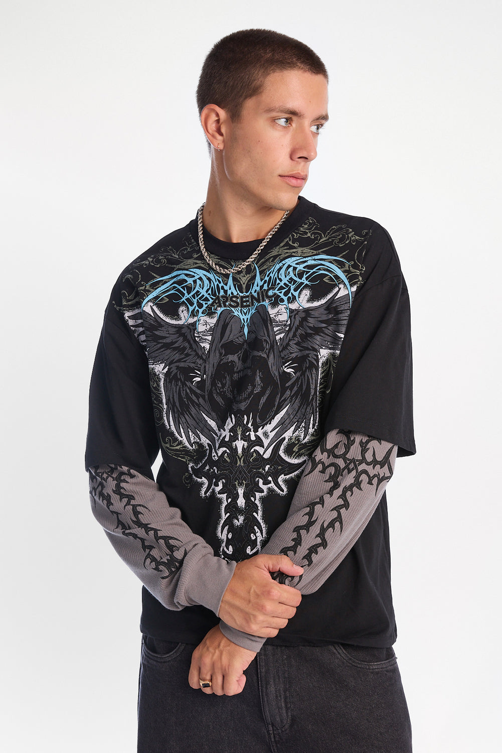 Arsenic Grim Reaper Long Sleeve 2-Fer Tee Arsenic Grim Reaper Long Sleeve 2-Fer Tee