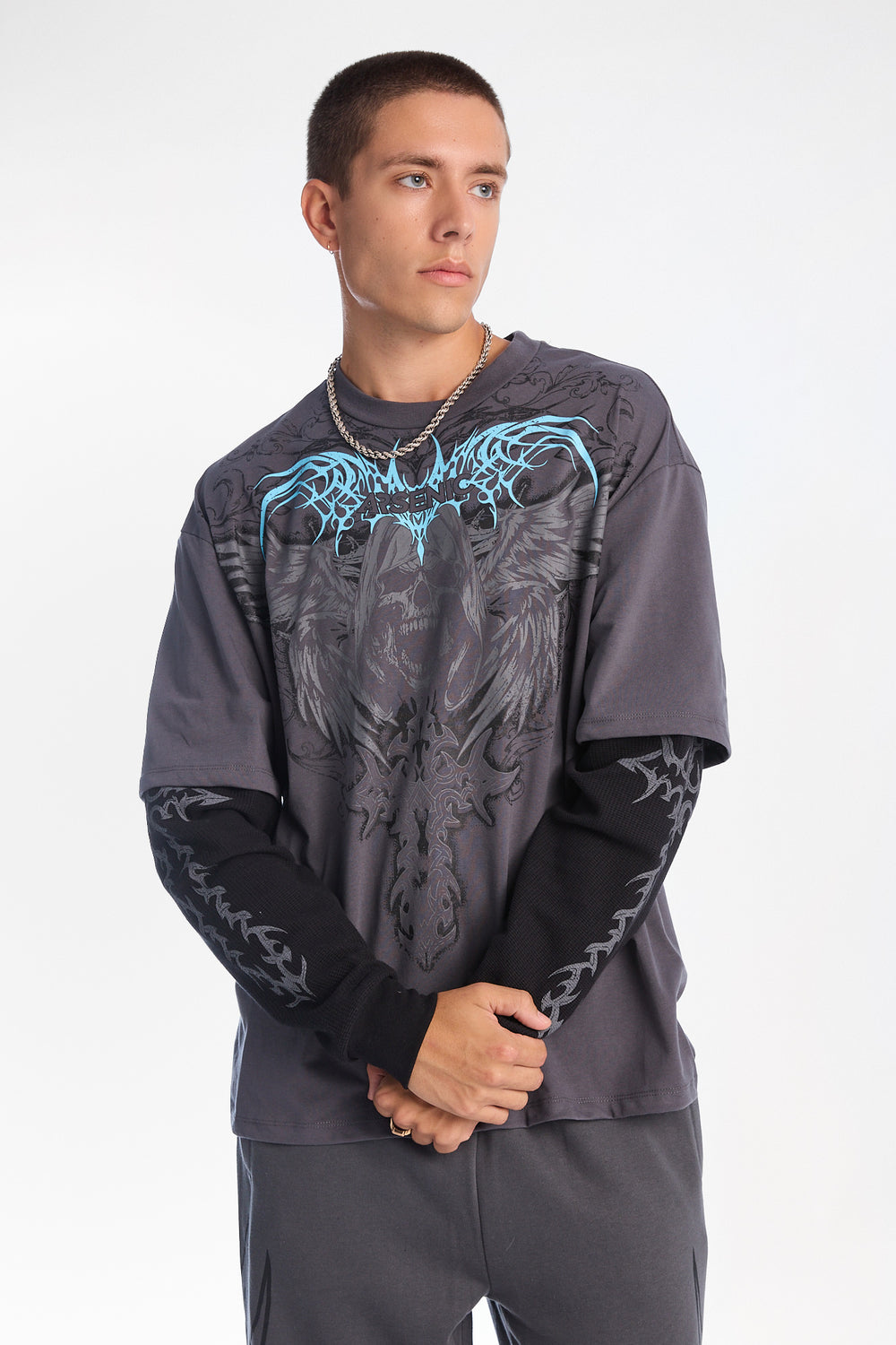 Arsenic Grim Reaper Long Sleeve 2-Fer Tee Arsenic Grim Reaper Long Sleeve 2-Fer Tee