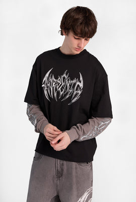 T-shirt superposé à manches longues Arsenic à logo gothique