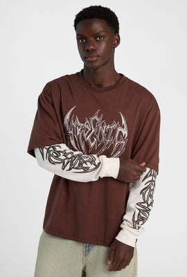 T-shirt superposé à manches longues Arsenic à logo gothique