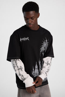 T-shirt superposé à manches longues imprimé Arsenic