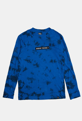 Haut à manches longues tie-dye imprimé logo Zoo York homme