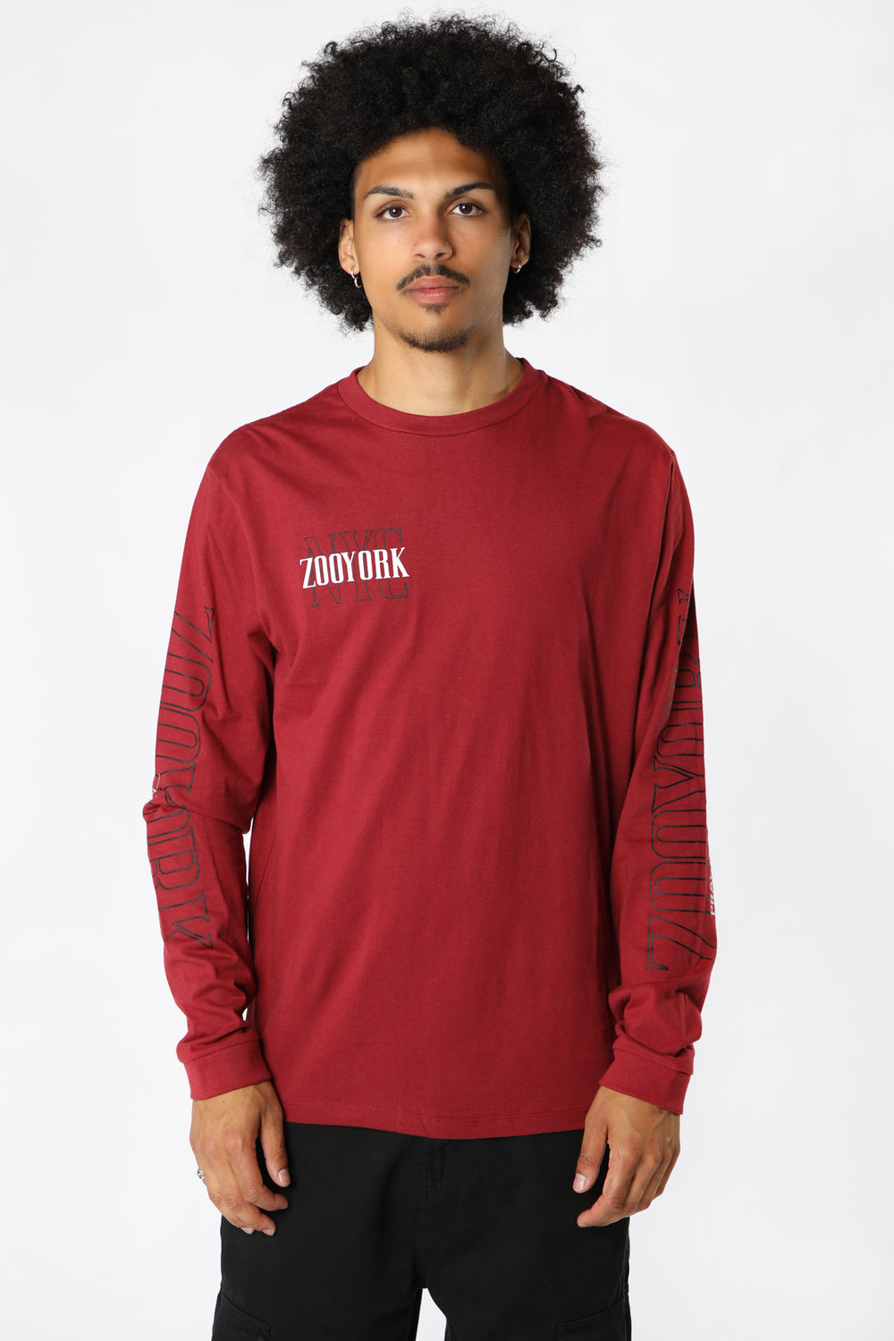 Zoo York Mens NYC Long Sleeve Top Dark Red