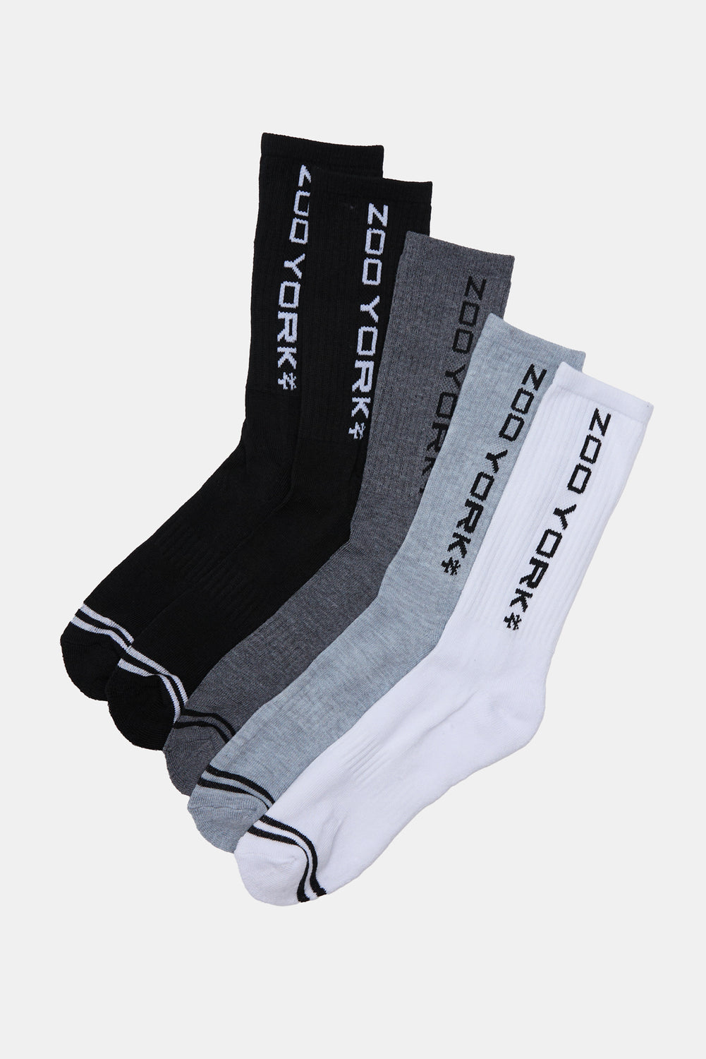 Zoo York Mens 5-Pack Athletic Crew Socks Zoo York Mens 5-Pack Athletic Crew Socks