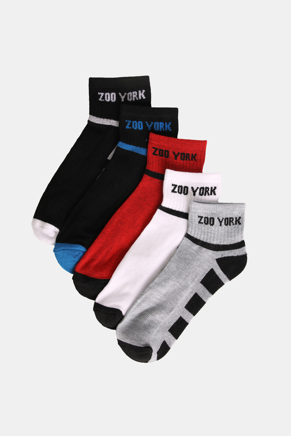 Zoo York Mens 5-Pack Logo Ankle Socks Zoo York Mens 5-Pack Logo Ankle Socks