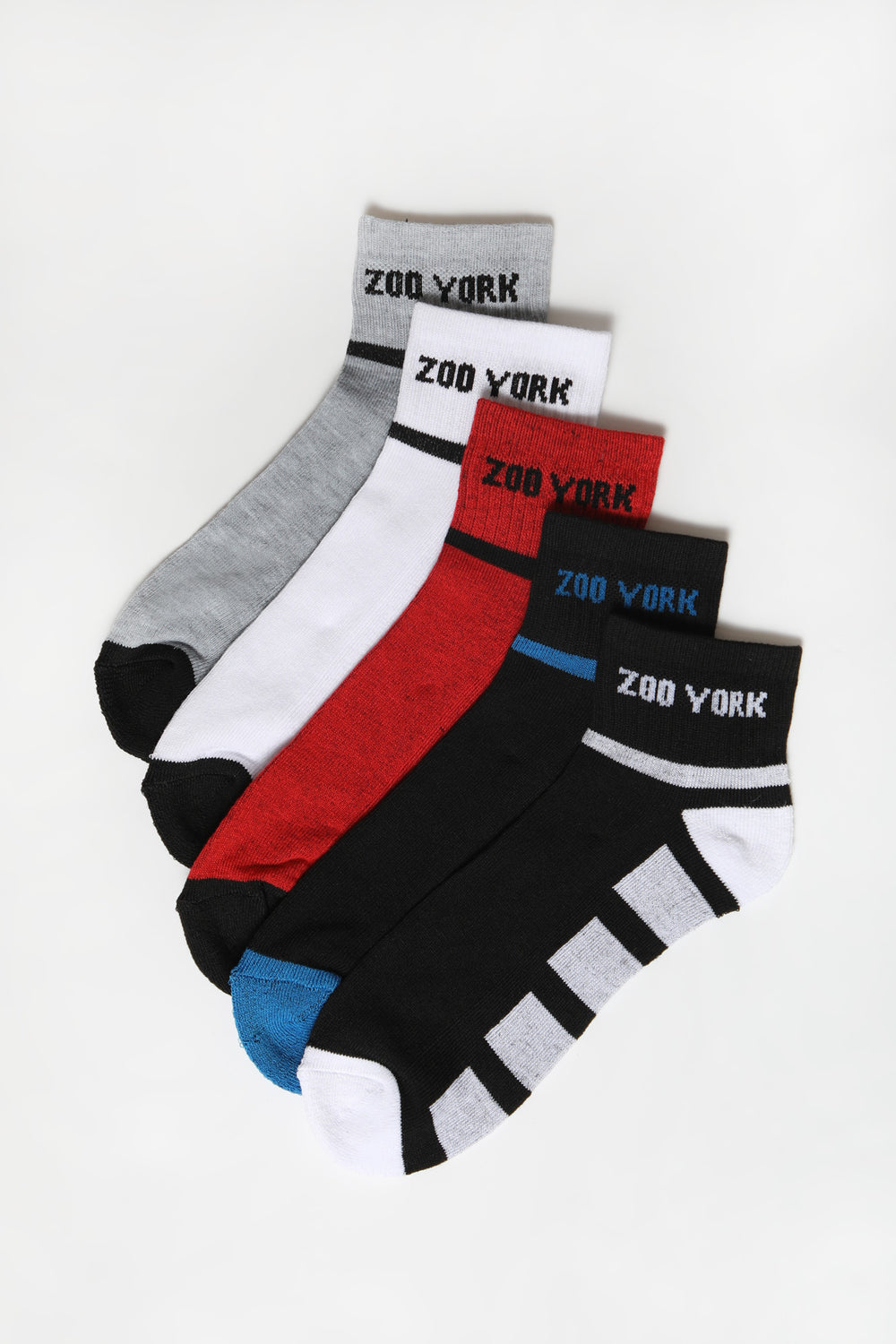 Zoo York Mens Athletic Ankle Socks 5-Pack Multi
