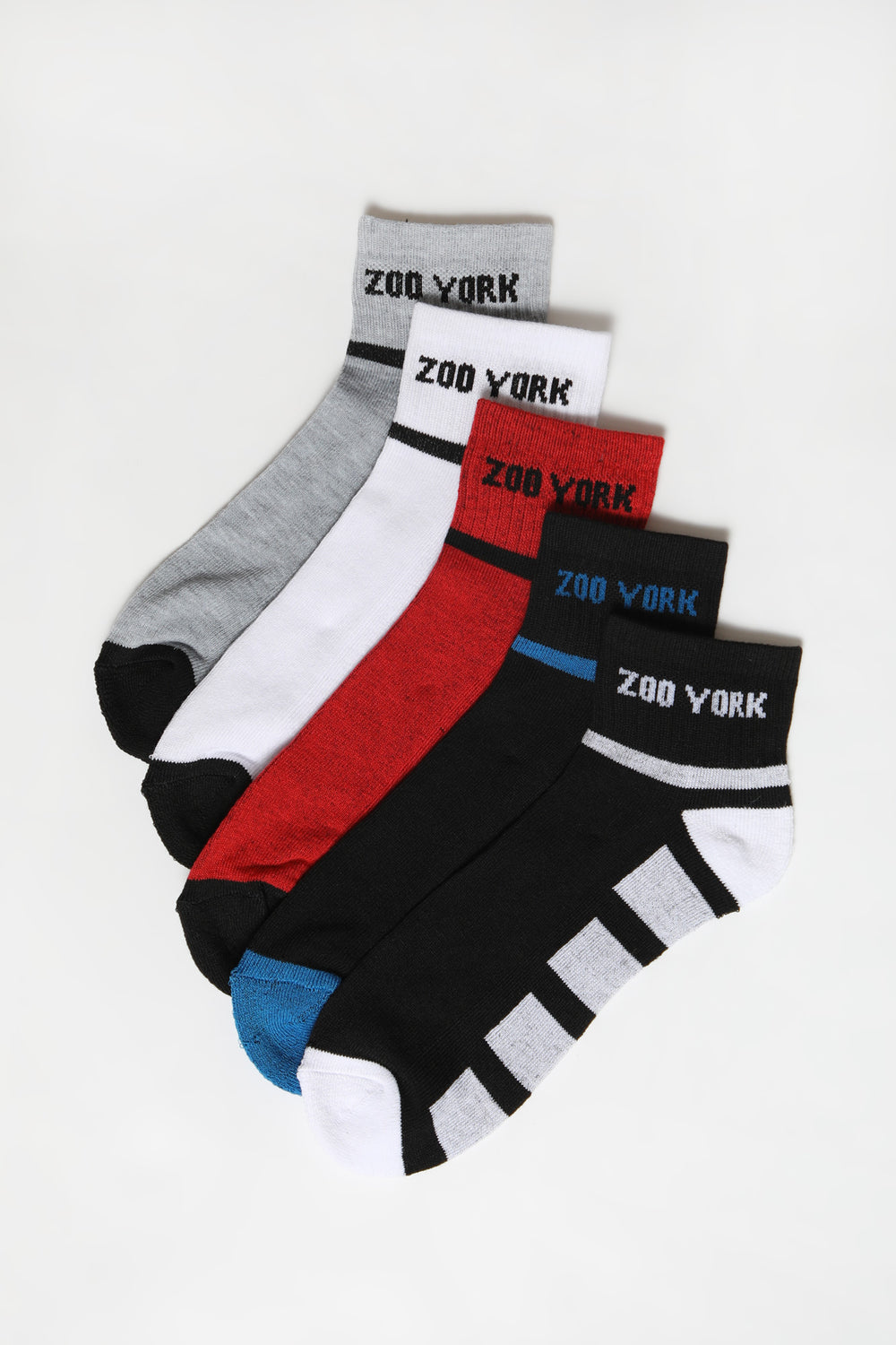 Zoo York Mens Athletic Ankle Socks 5-Pack Multi