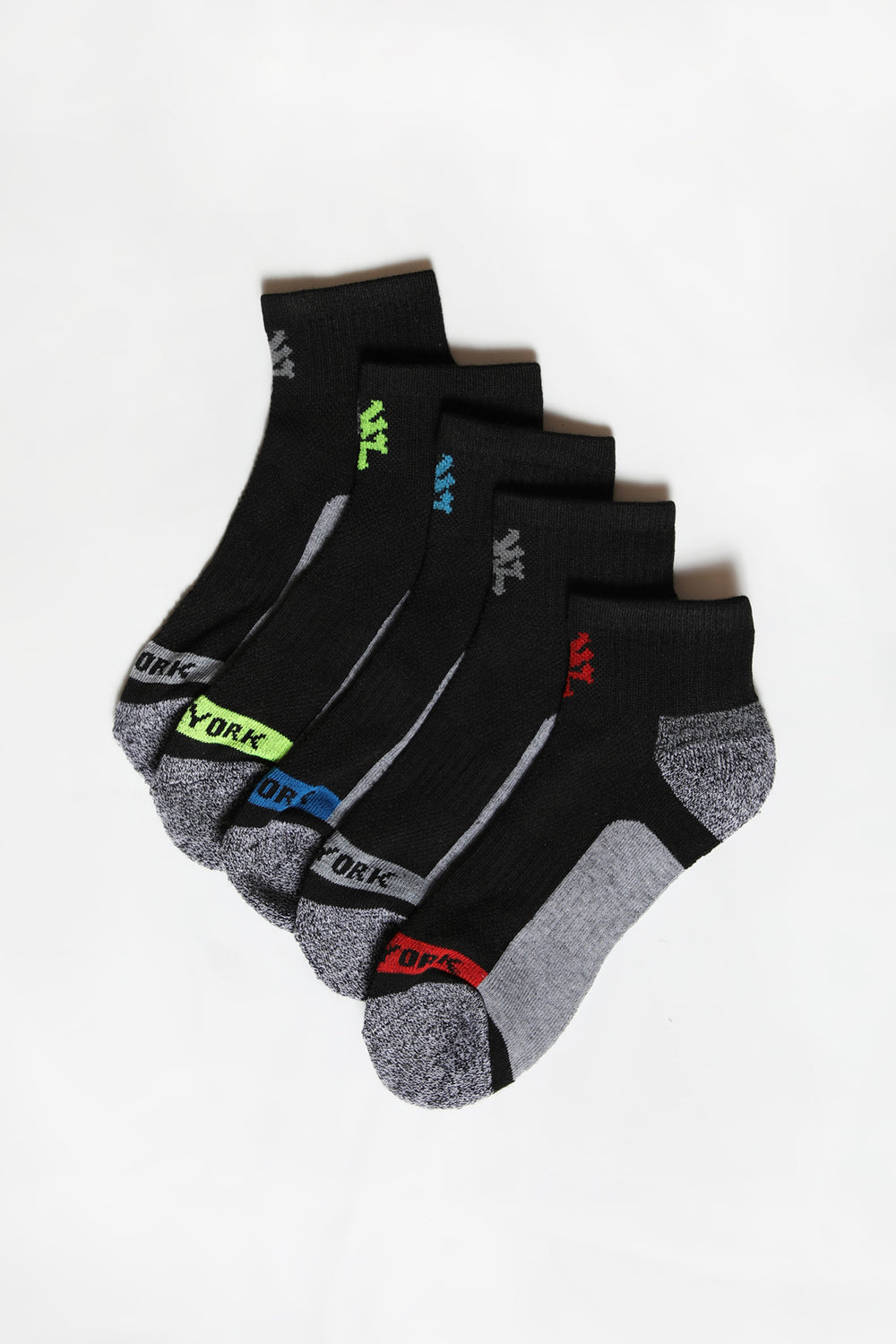 Zoo York Mens 5-Pack Athletic Ankle Socks Black