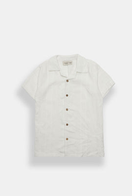 Chemise boutonnée texturée à rayures junior