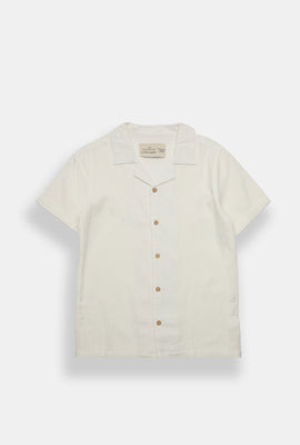 Chemise boutonnée en mélange de lin junior