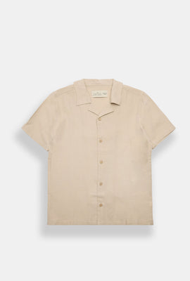 Youth Linen-Blend Button-Up Shirt