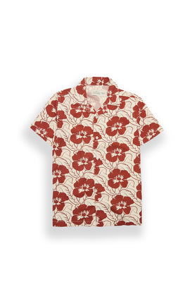 Youth Linen-Blend Floral Button-Up Shirt