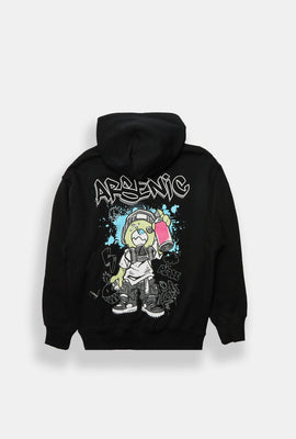 Arsenic Youth Graffiti Bear Graphic Hoodie