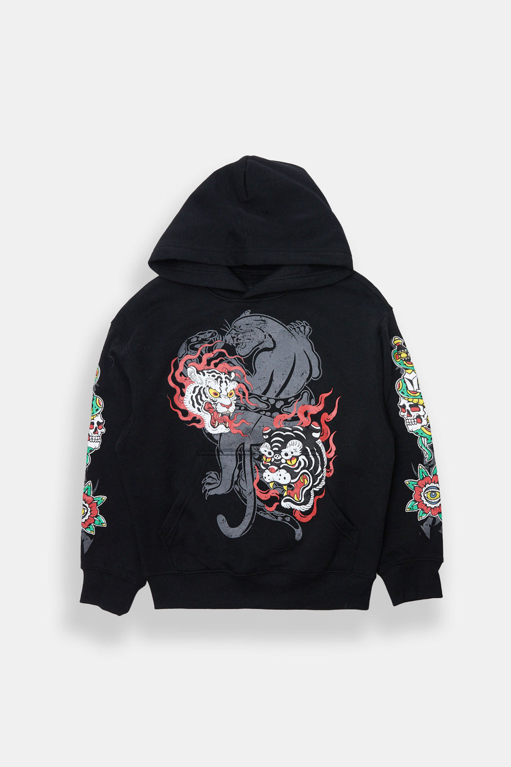 Haut à capuchon imprimé léopard et aigle Arsenic junior Haut à capuchon imprimé léopard et aigle Arsenic junior