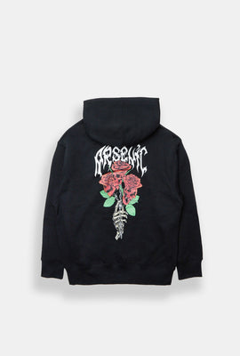 Haut à capuchon imprimé bouquet de roses junior