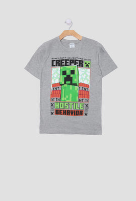 T-shirt imprimé Minecraft Creeper junior