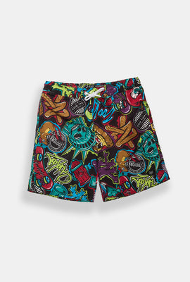 Short de bain imprimé graffiti Zoo York junior 7 po