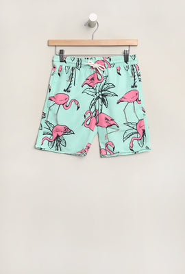 West49 Youth Flamingo Printed Beach Shorts