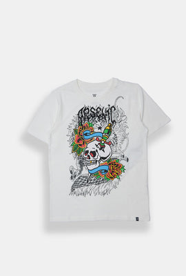 T-shirt imprimé crâne tatouage Arsenic junior