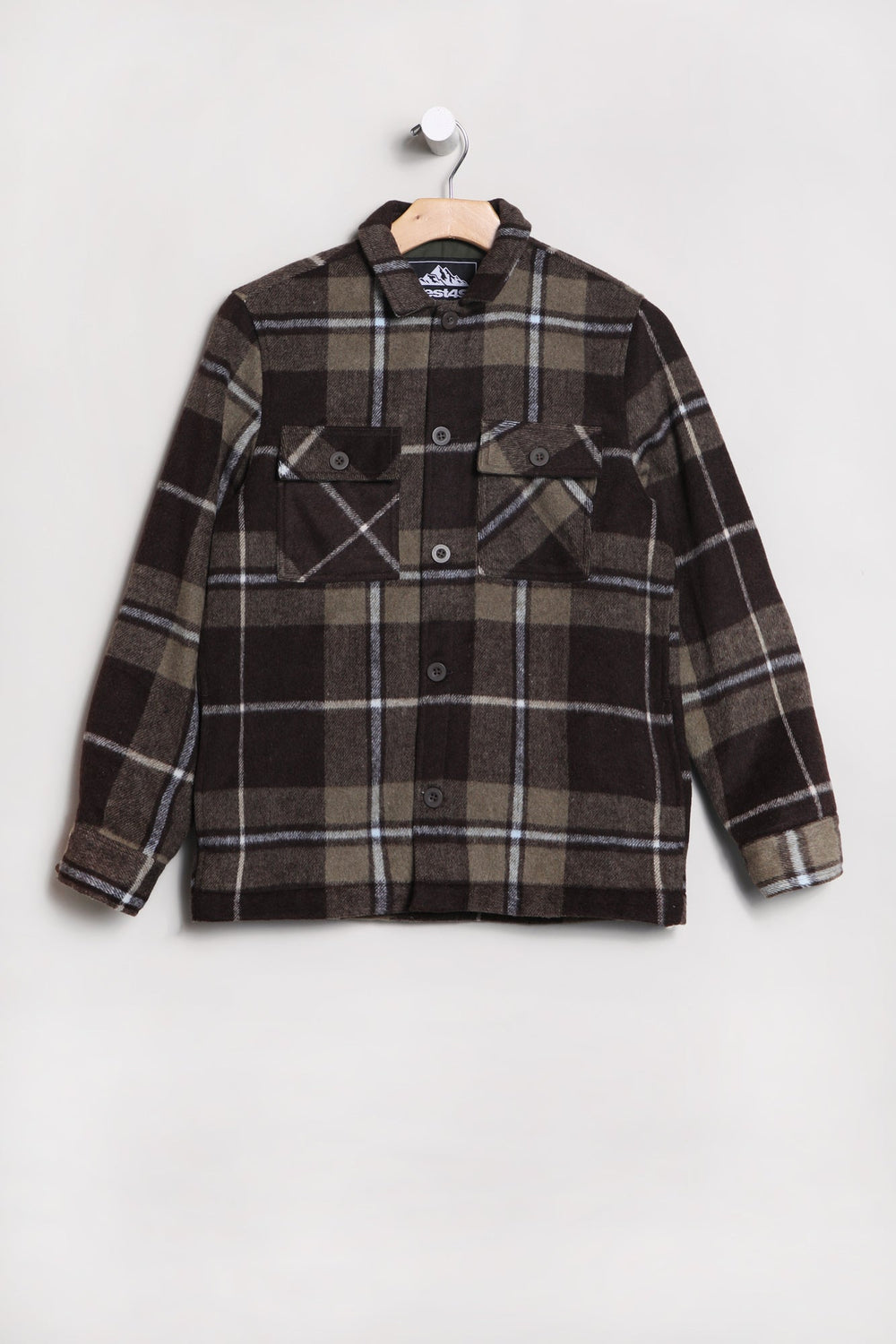 West49 Youth Plaid Shacket Brown