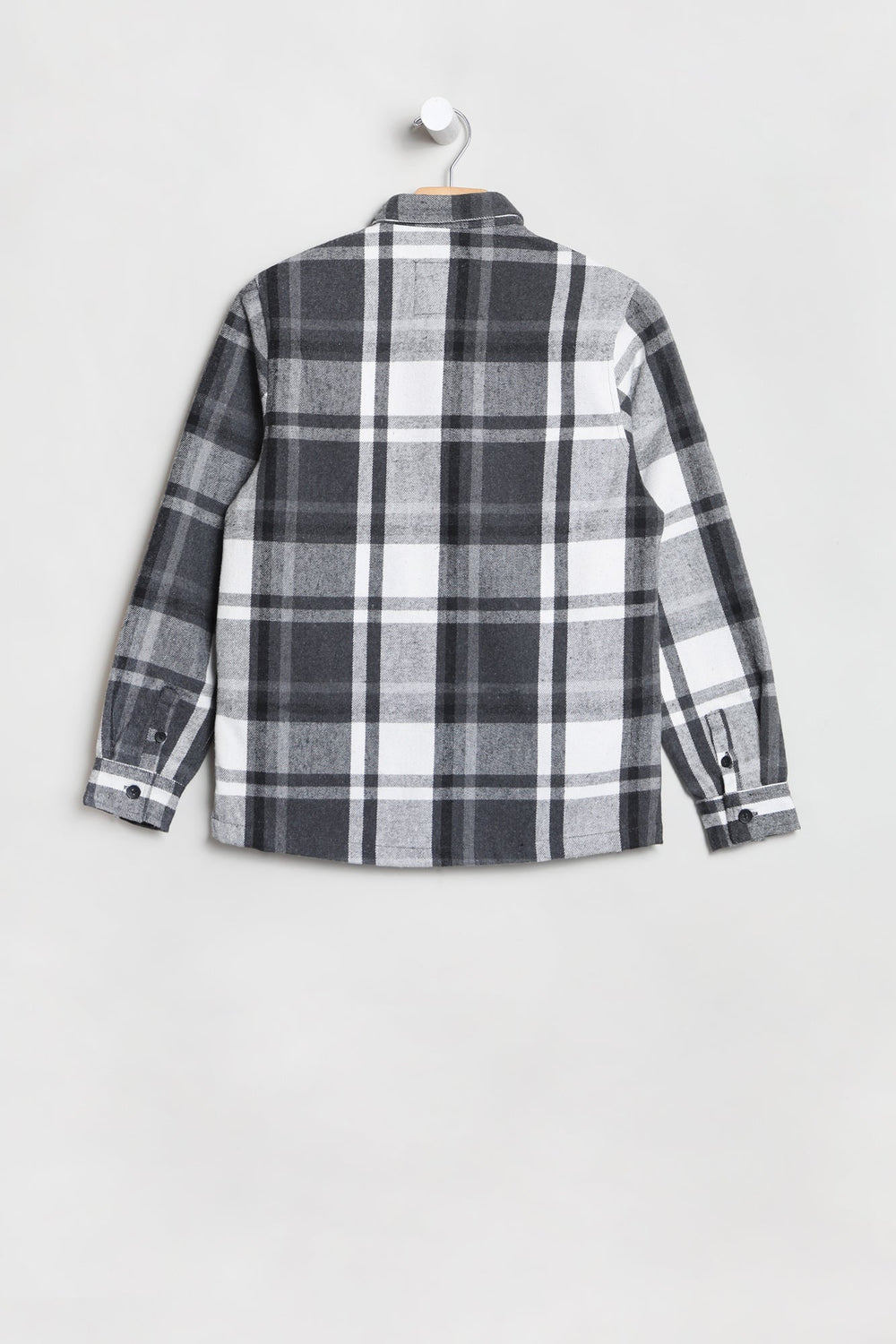 Amnesia Youth Plaid Button-Up Charcoal